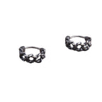 Gothic Knot Hoop Earrings with Alternative Punk Statement Charm Details