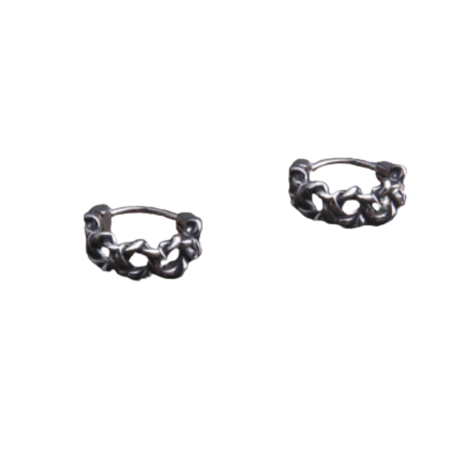 Gothic Knot Hoop Earrings with Alternative Punk Statement Charm Details