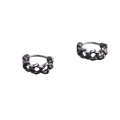 Gothic Knot Hoop Earrings with Alternative Punk Statement Charm Details