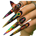 Psychedelic Alternative Stiletto Press-On Nail Art Set