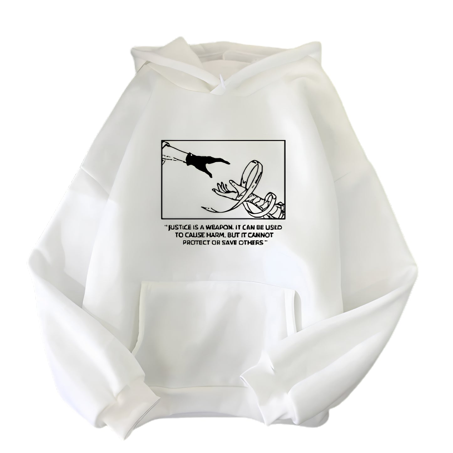 Minimalist Anime Aesthetic Hoodie With Manga Inspired Graphic Illustration Design