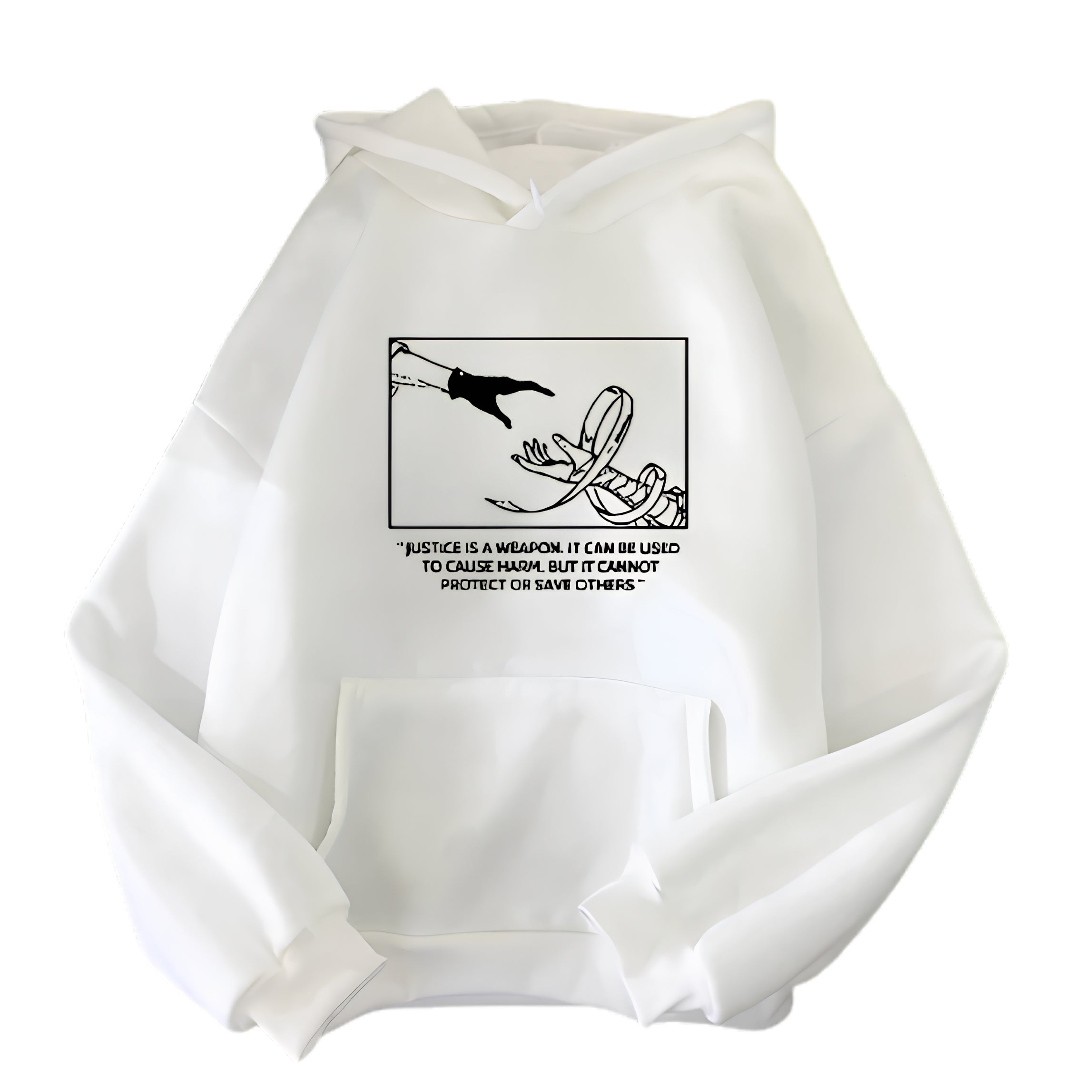 Minimalist Anime Aesthetic Hoodie With Manga Inspired Graphic Illustration Design