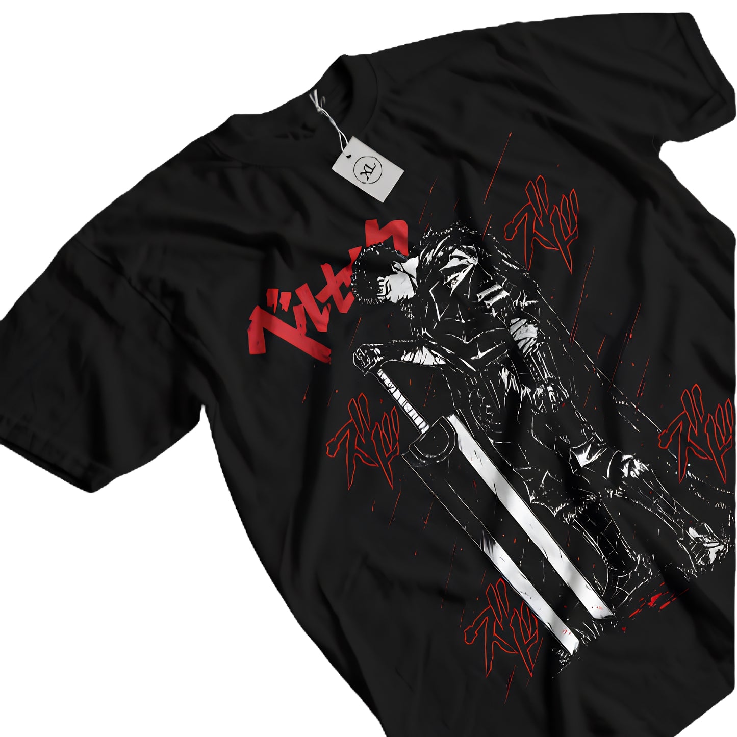 Dark Manga Warrior Oversized Anime Goth Streetwear Graphic Tee