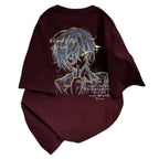 Neon Glitch Anime Graphic Oversized Soft Cotton Casual T-Shirt