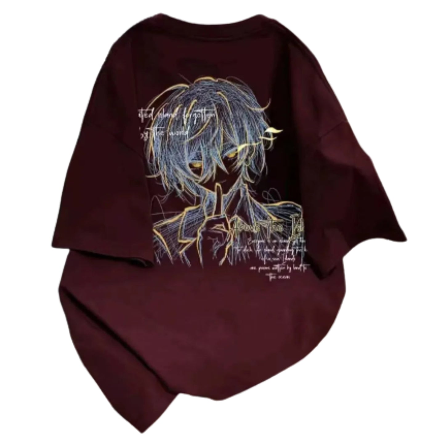 Neon Glitch Anime Graphic Oversized Soft Cotton Casual T-Shirt