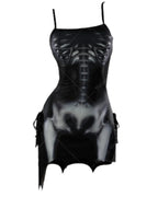 Women's Ruched Mini Cover-Up Dress with Spaghetti Straps and Quick-Dry Stretch Fabric