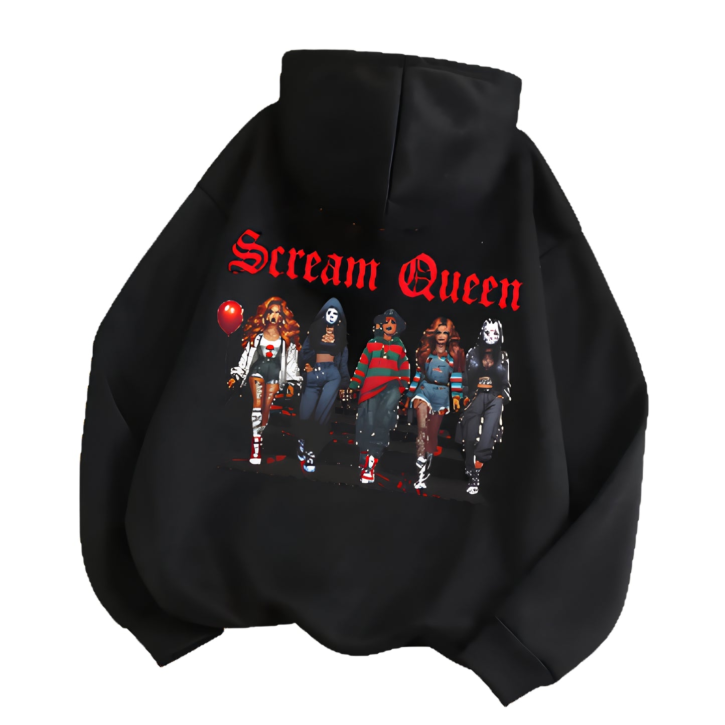 Dark Anime Streetwear Hoodie With Retro Performance Graphic Design