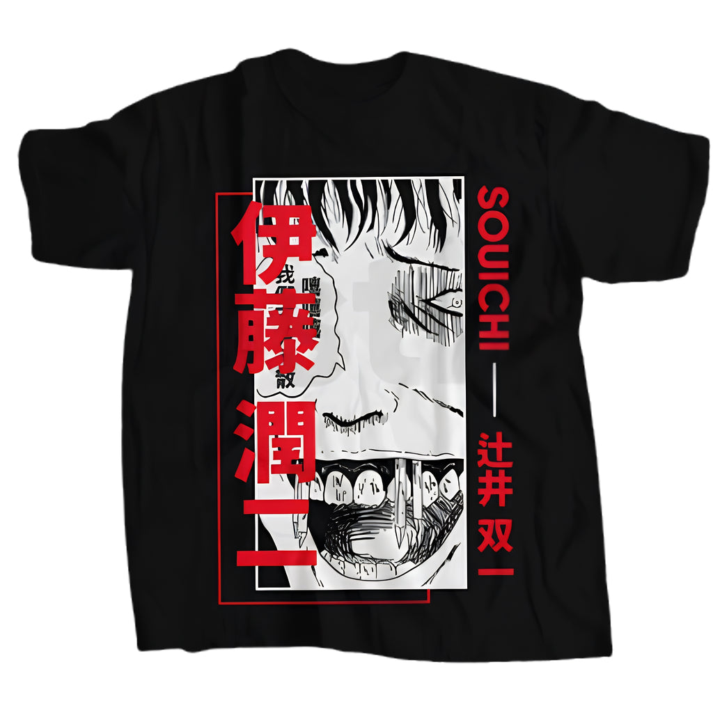 Anime Goth Oversized Streetwear Graphic Tee with Manga Panel Art Design