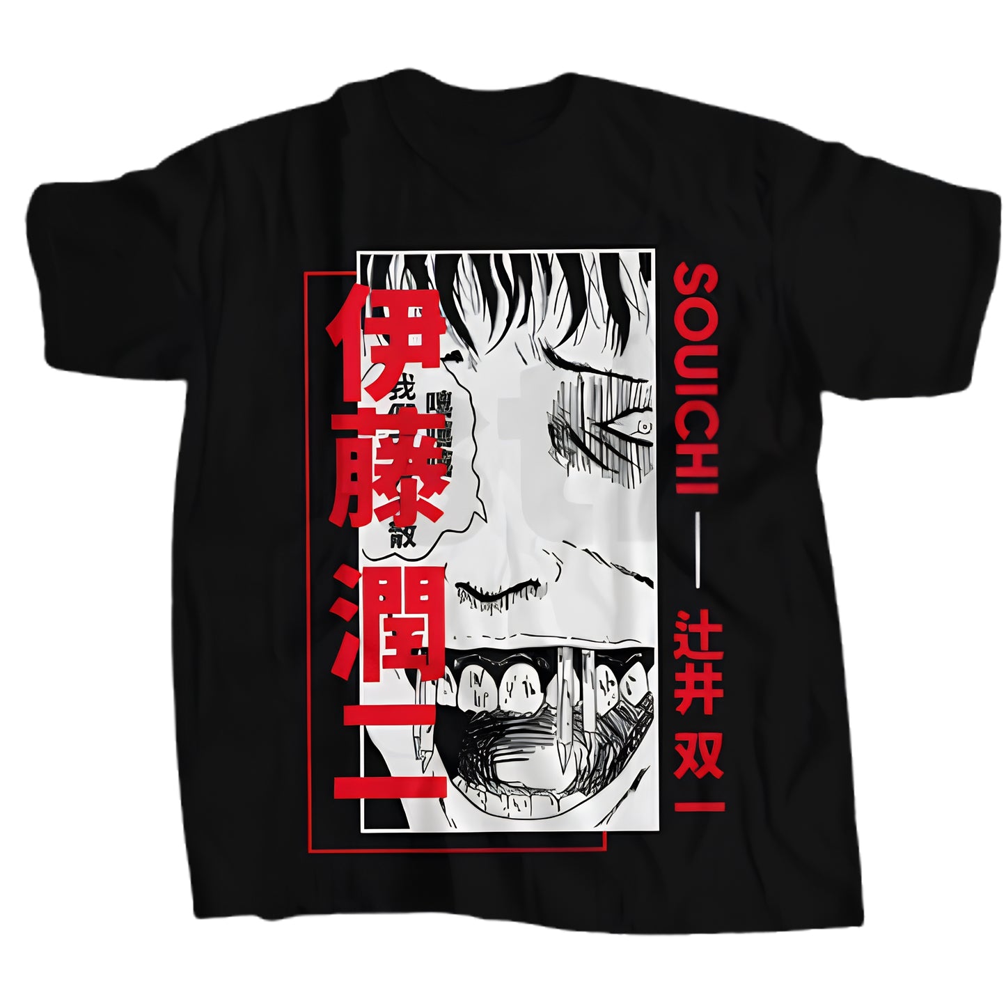 Anime Goth Oversized Streetwear Graphic Tee with Manga Panel Art Design