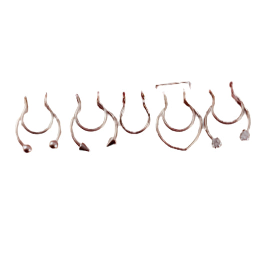 Minimalist Non Piercing Nose Cuff Set for Punk Alternative Fashion
