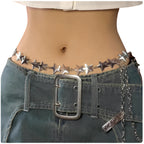Star Charm Waist Belt Chain for Y2K, Punk and Alternative Fashion