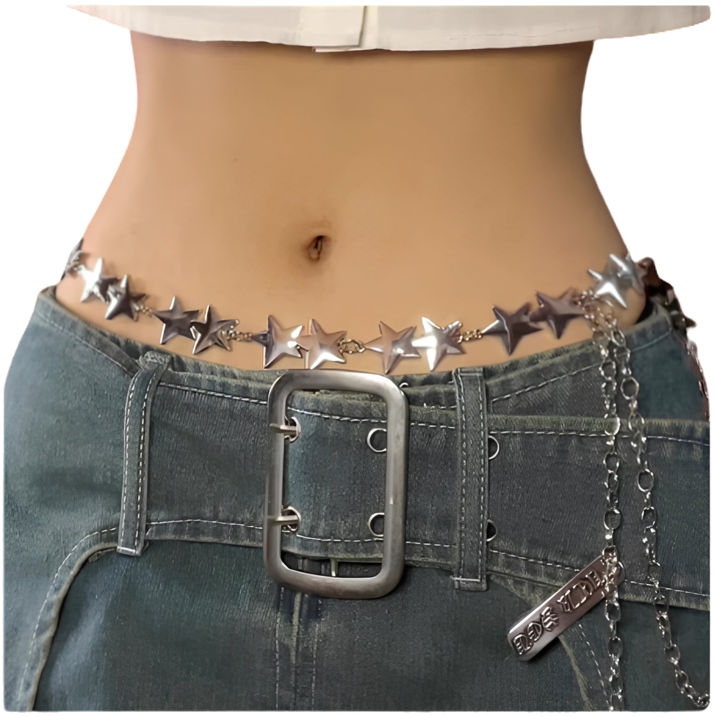 Star Charm Waist Belt Chain for Y2K, Punk and Alternative Fashion