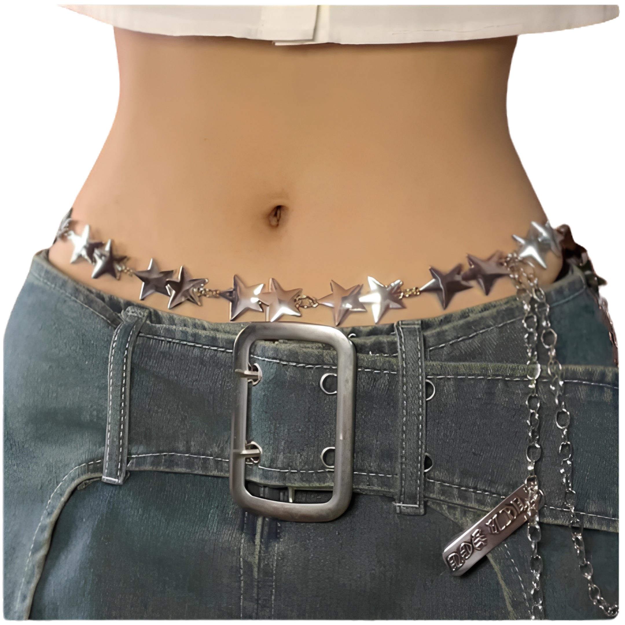 Star Charm Waist Belt Chain for Y2K, Punk and Alternative Fashion