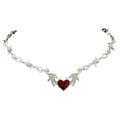 Barbed Heart Charm Choker Necklace for Gothic Y2K and Punk Styling