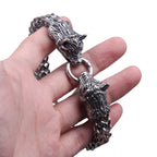 Wolf Charm Chain Bracelet With Nordic Inspired Punk Statement Design