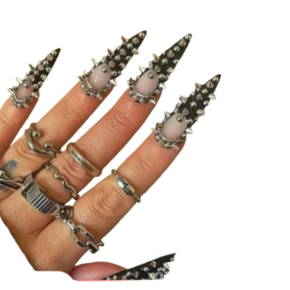 Gothic Punk Nail Art Sticker Set with Ornamental Alternative Fashion Details