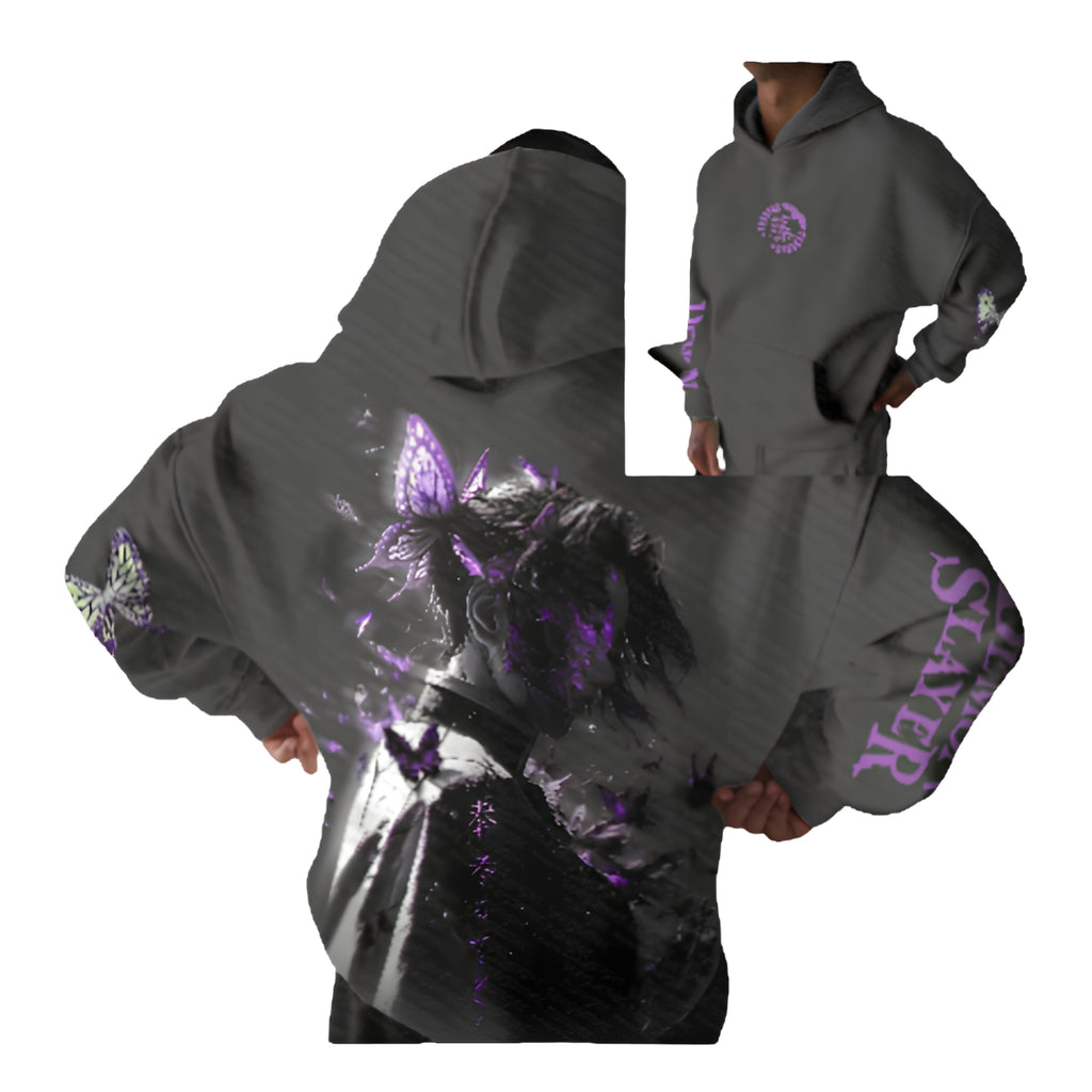 Anime Streetwear Hoodie With Manga Inspired Shadow Graphic Illustration Design