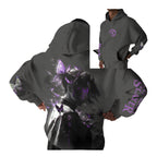 Anime Streetwear Hoodie With Manga Inspired Shadow Graphic Illustration Design
