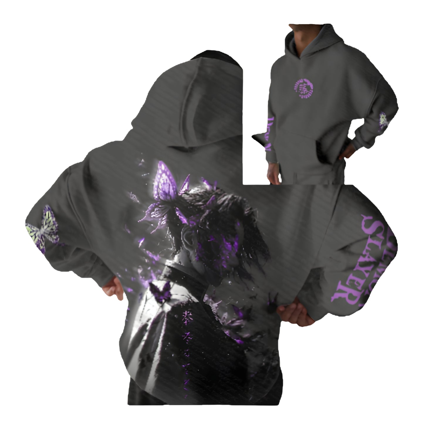 Anime Streetwear Hoodie With Manga Inspired Shadow Graphic Illustration Design