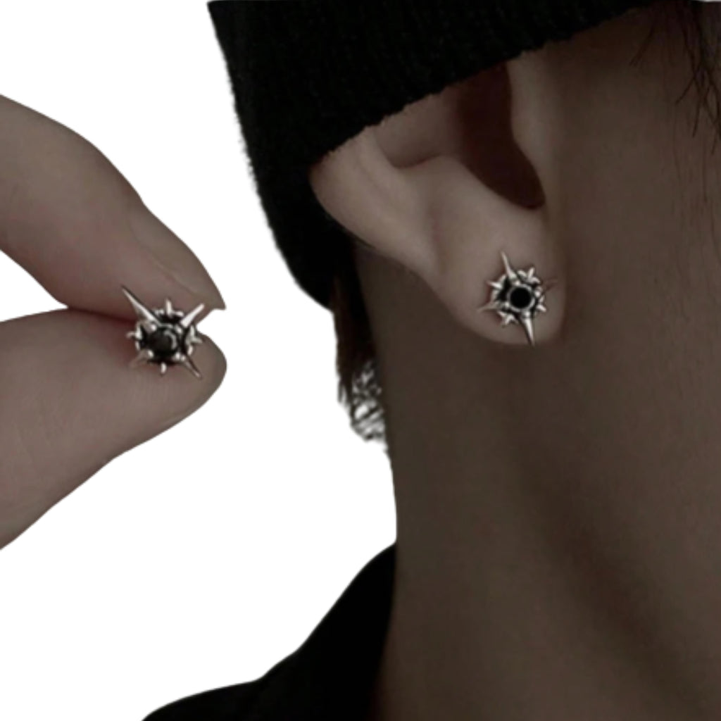 Celestial Star Stud Earrings With Alternative Gothic Statement Sparkle Design