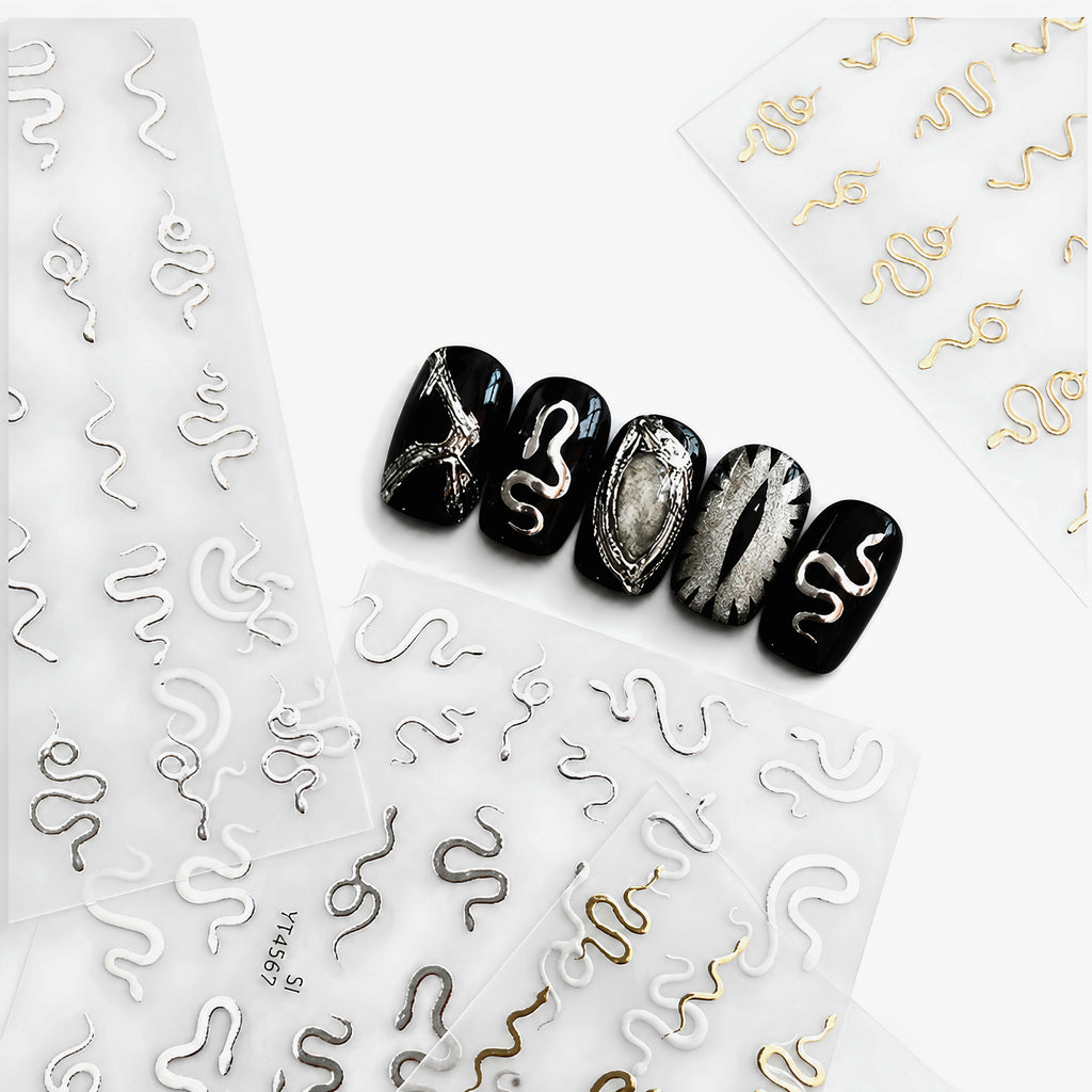Gothic Cross Nail Art Sticker Set for Alternative Statement Manicure Styling