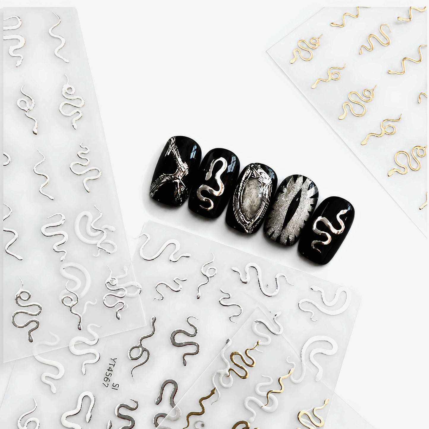 Gothic Cross Nail Art Sticker Set for Alternative Statement Manicure Styling