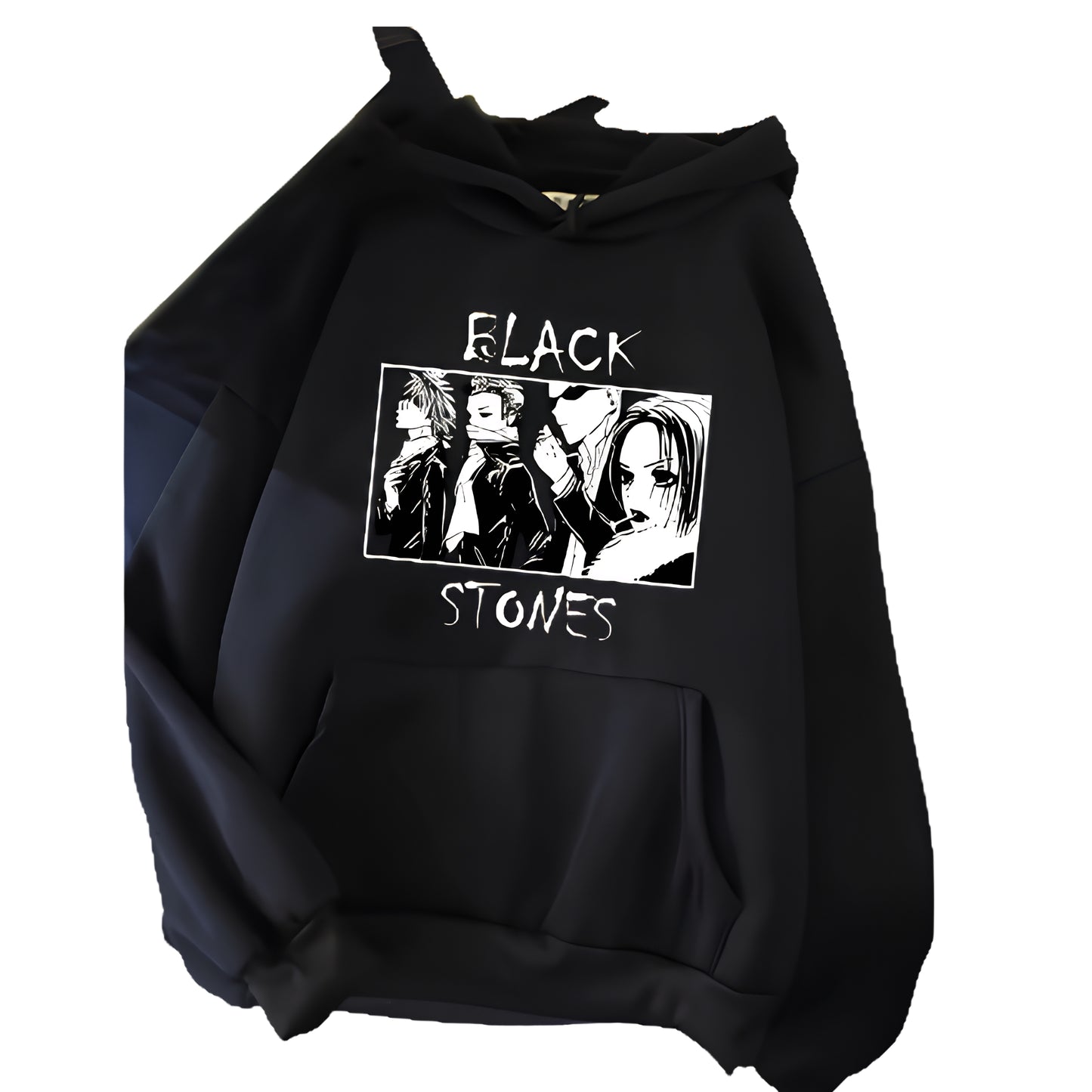 Anime Retro Band Graphic Hoodie with Vintage Manga Streetwear Energy