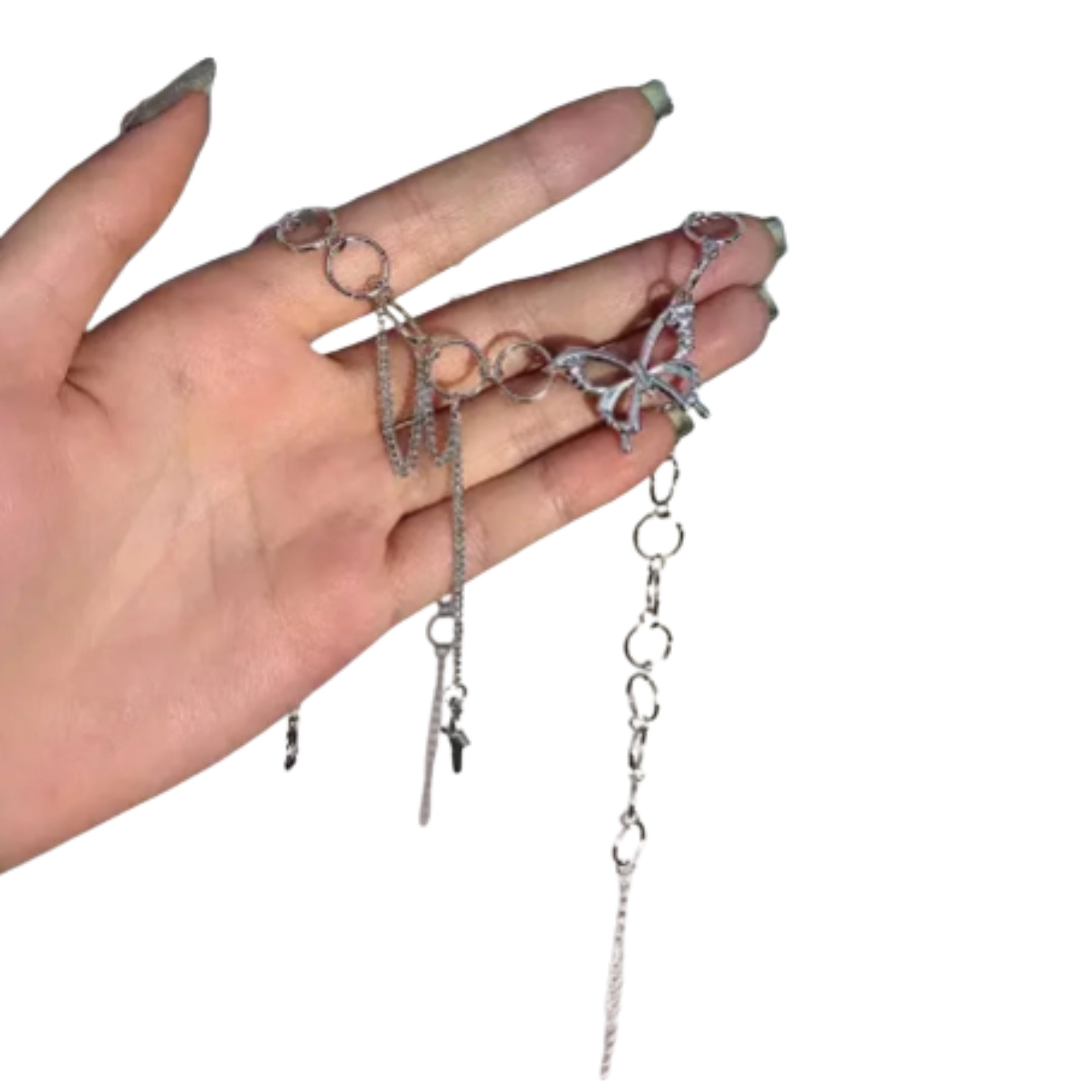 Butterfly Tassel Pendant Necklace for Y2K Gothic and Alternative Fashion