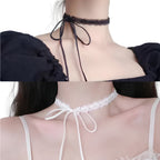 Lace Bow Tie Choker Necklace for Gothic Coquette and Alternative Fashion Styling