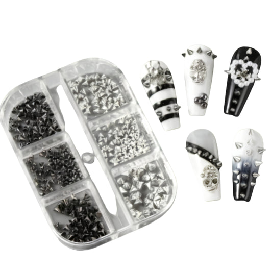 Gothic Punk Nail Art Sticker Set with Ornamental Alternative Fashion Details