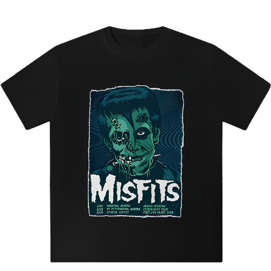 Dark Anime Goth Oversized Tee with Vintage Horror Manga Artwork