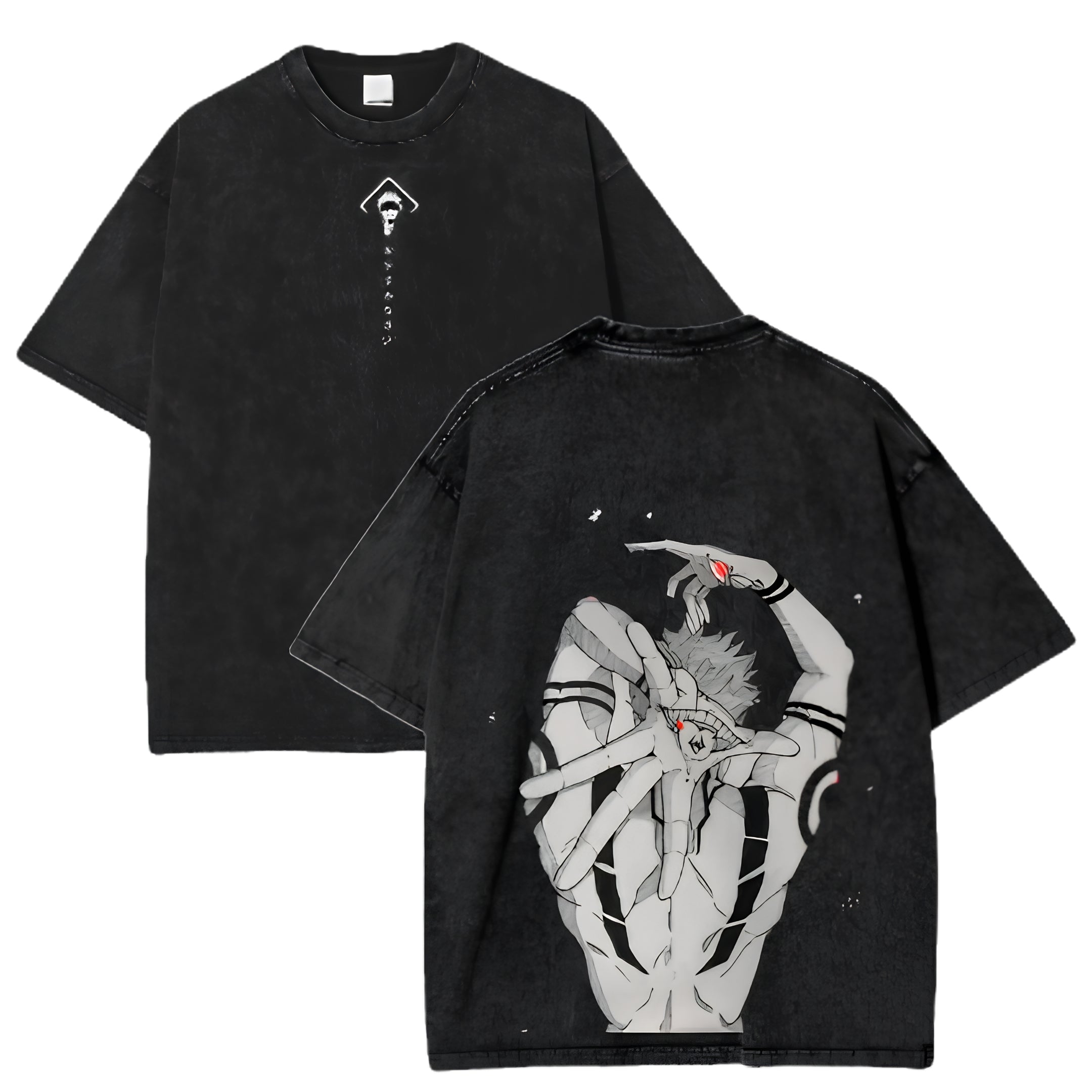 Anime Gothic Heart Graphic T-Shirt with Dark Manga Streetwear Aesthetic