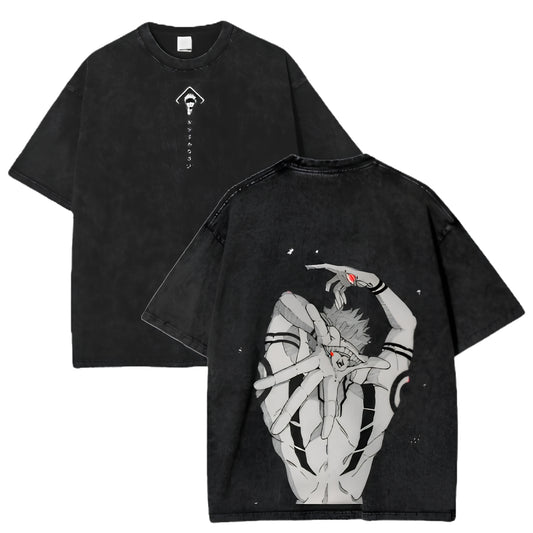 Anime Gothic Heart Graphic T-Shirt with Dark Manga Streetwear Aesthetic