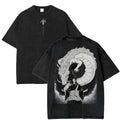 Anime Serpent Eclipse Graphic T-Shirt with Gothic Manga Streetwear Artwork
