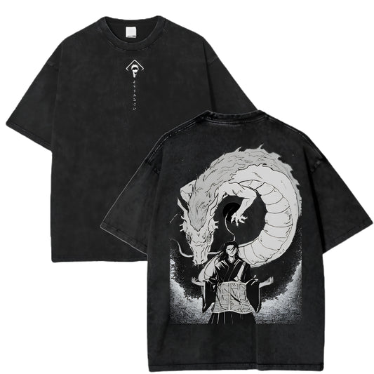 Anime Serpent Eclipse Graphic T-Shirt with Gothic Manga Streetwear Artwork