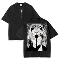 Anime Eclipse Wolf Graphic T-Shirt with Gothic Manga Streetwear Artwork