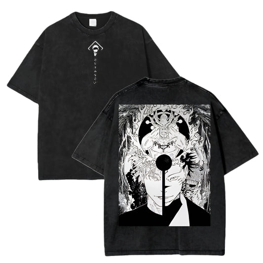 Anime Eclipse Wolf Graphic T-Shirt with Gothic Manga Streetwear Artwork