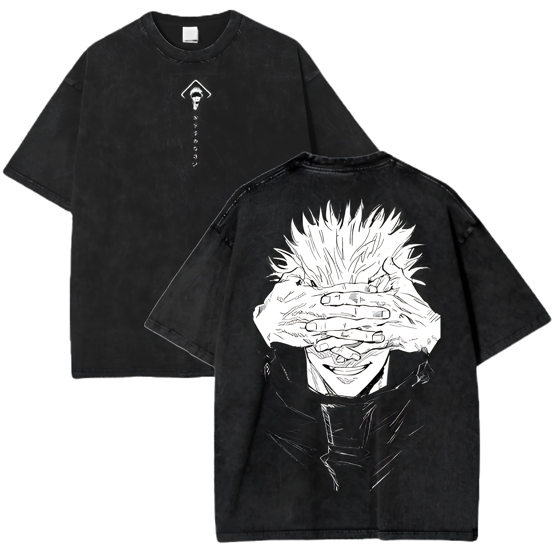 Dark Anime Sorcerer Graphic T-Shirt with Gothic Manga Streetwear Style