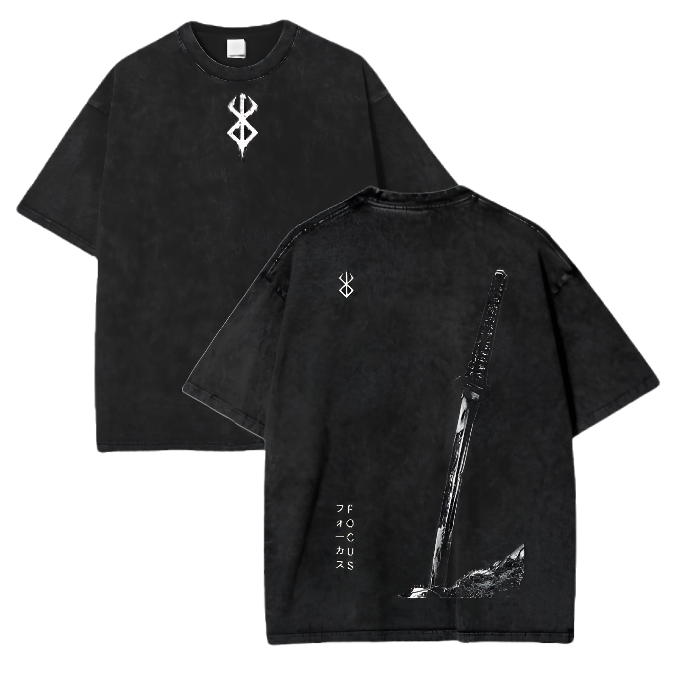 Minimalist Anime Goth Distressed Oversized Streetwear Graphic Tee