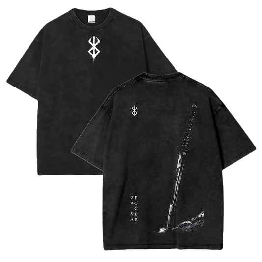 Minimalist Anime Goth Distressed Oversized Streetwear Graphic Tee
