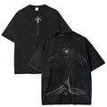 Dark Anime Phantom Graphic T-Shirt with Gothic Manga Streetwear Artwork