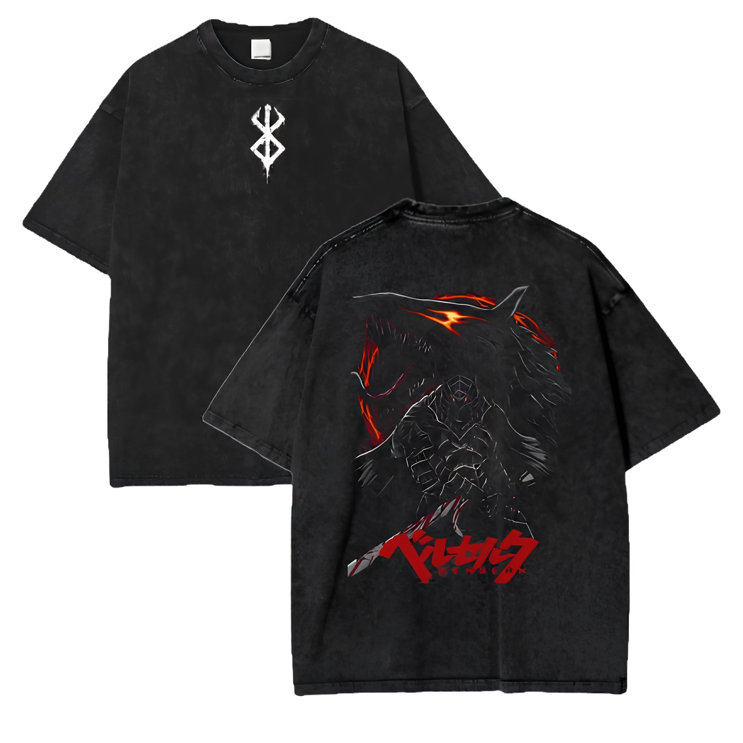 Anime Goth Infernal Symbol Oversized Distressed Streetwear Tee