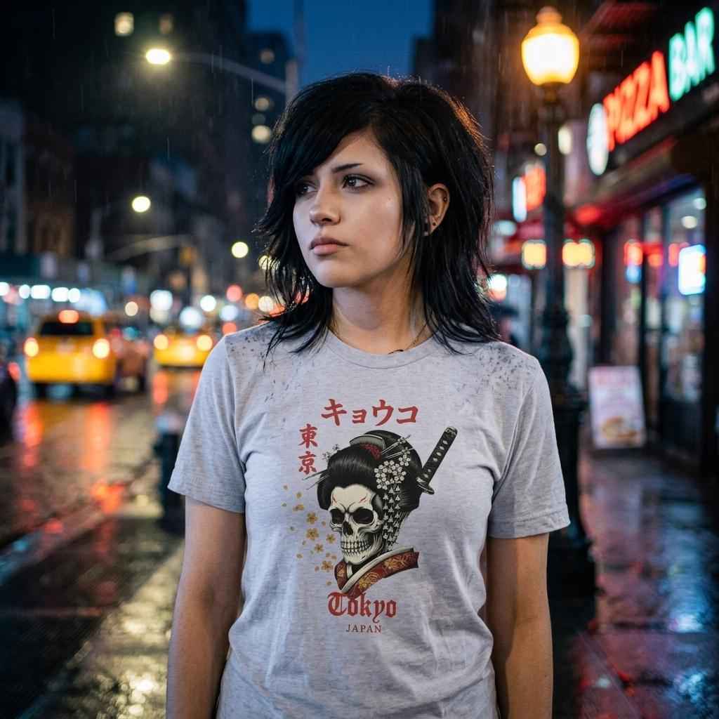 Tokyo Skull Geisha Tee – Japanese Streetwear Graphic T-Shirt