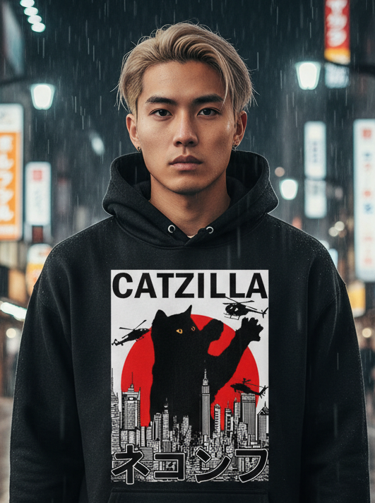 CatZilla City Attack Hoodie – Urban Kaiju Streetwear