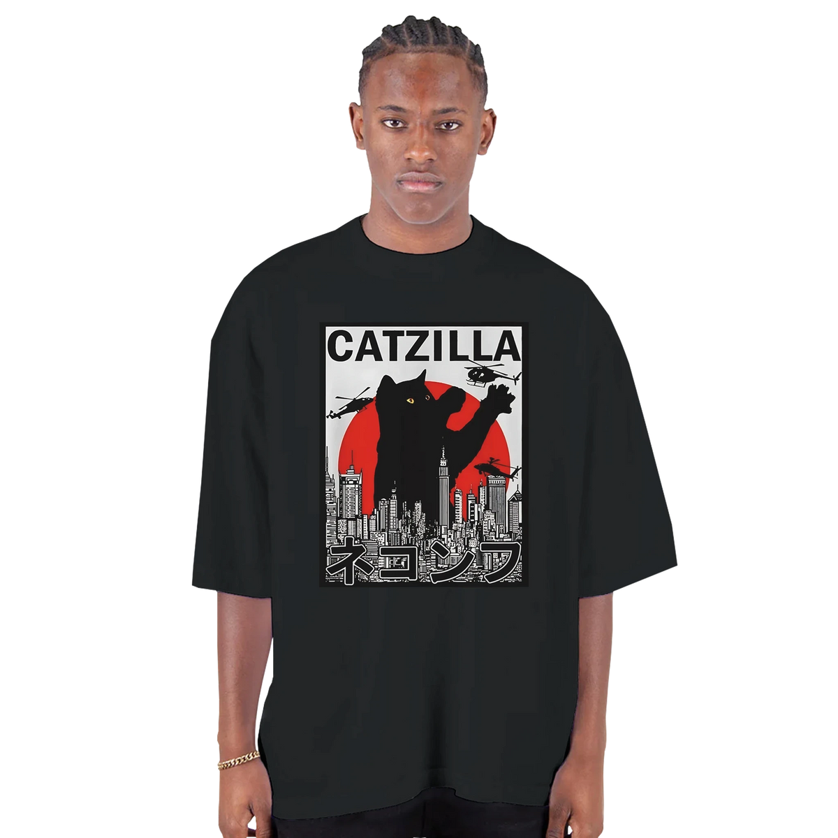 CatZilla City Attack Oversized T-Shirt – Urban Kaiju Streetwear