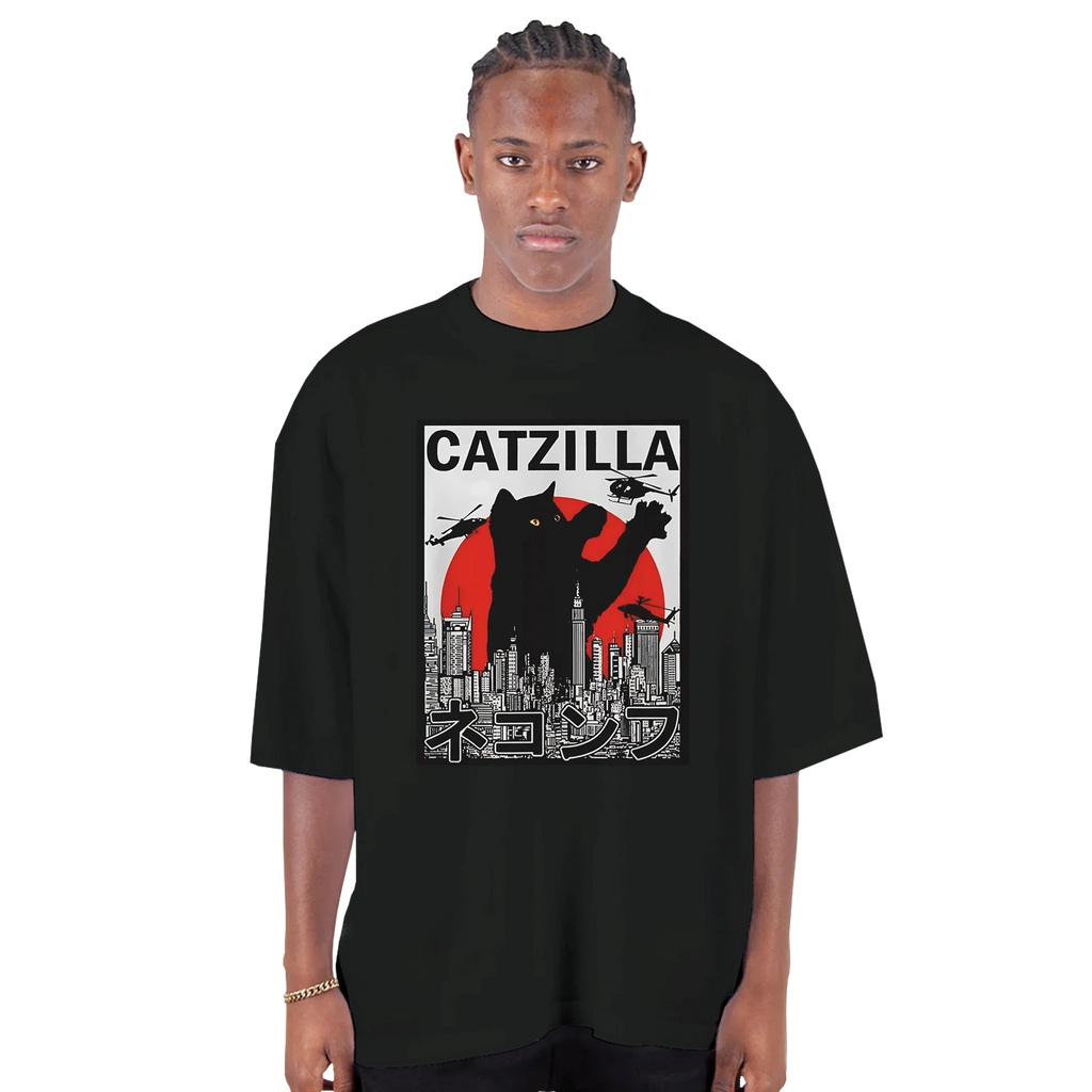 CatZilla City Attack Oversized T-Shirt – Urban Kaiju Streetwear