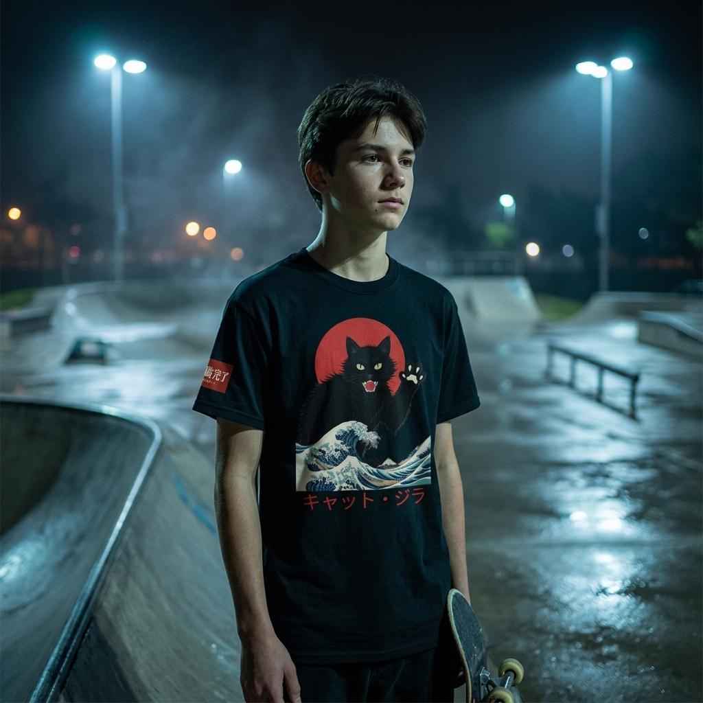 Catzilla Wave T-Shirt – Kaiju Cat Streetwear