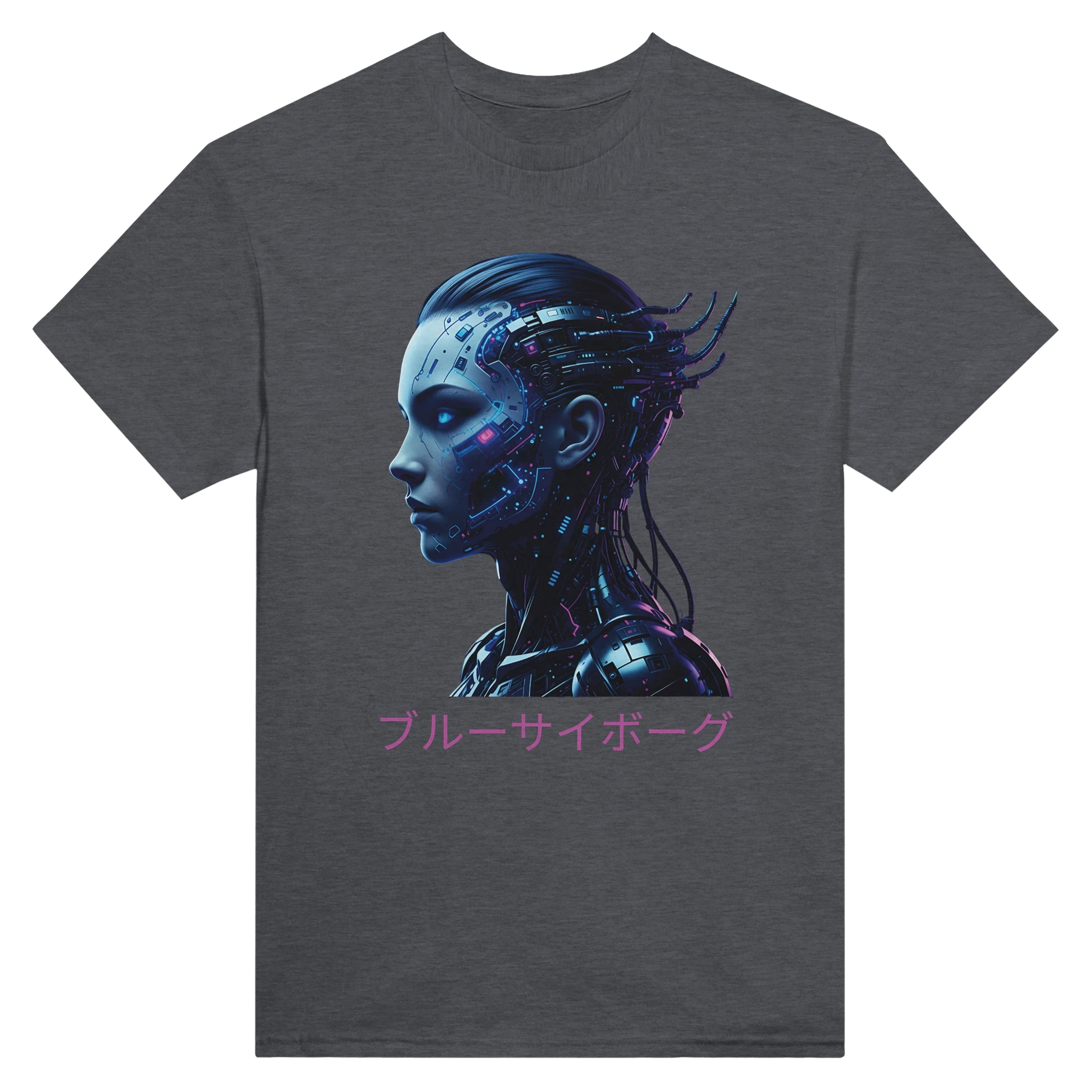 Blue Cyborg T-Shirt – Futuristic Neon Streetwear