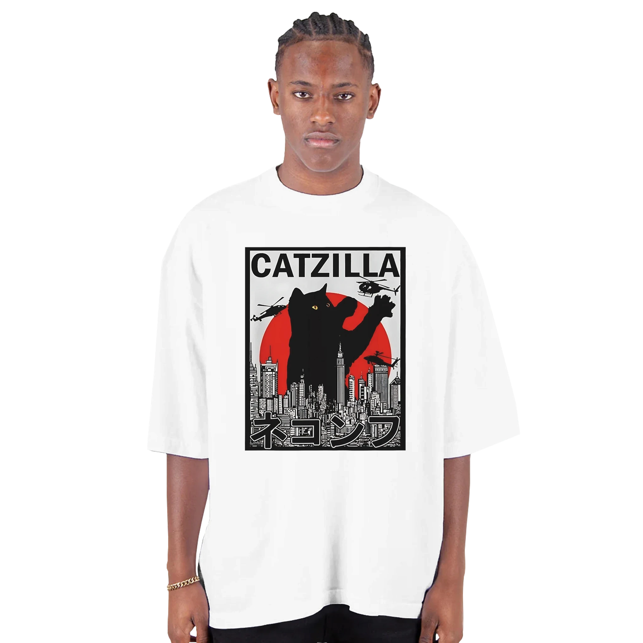 CatZilla City Attack Oversized T-Shirt – Urban Kaiju Streetwear