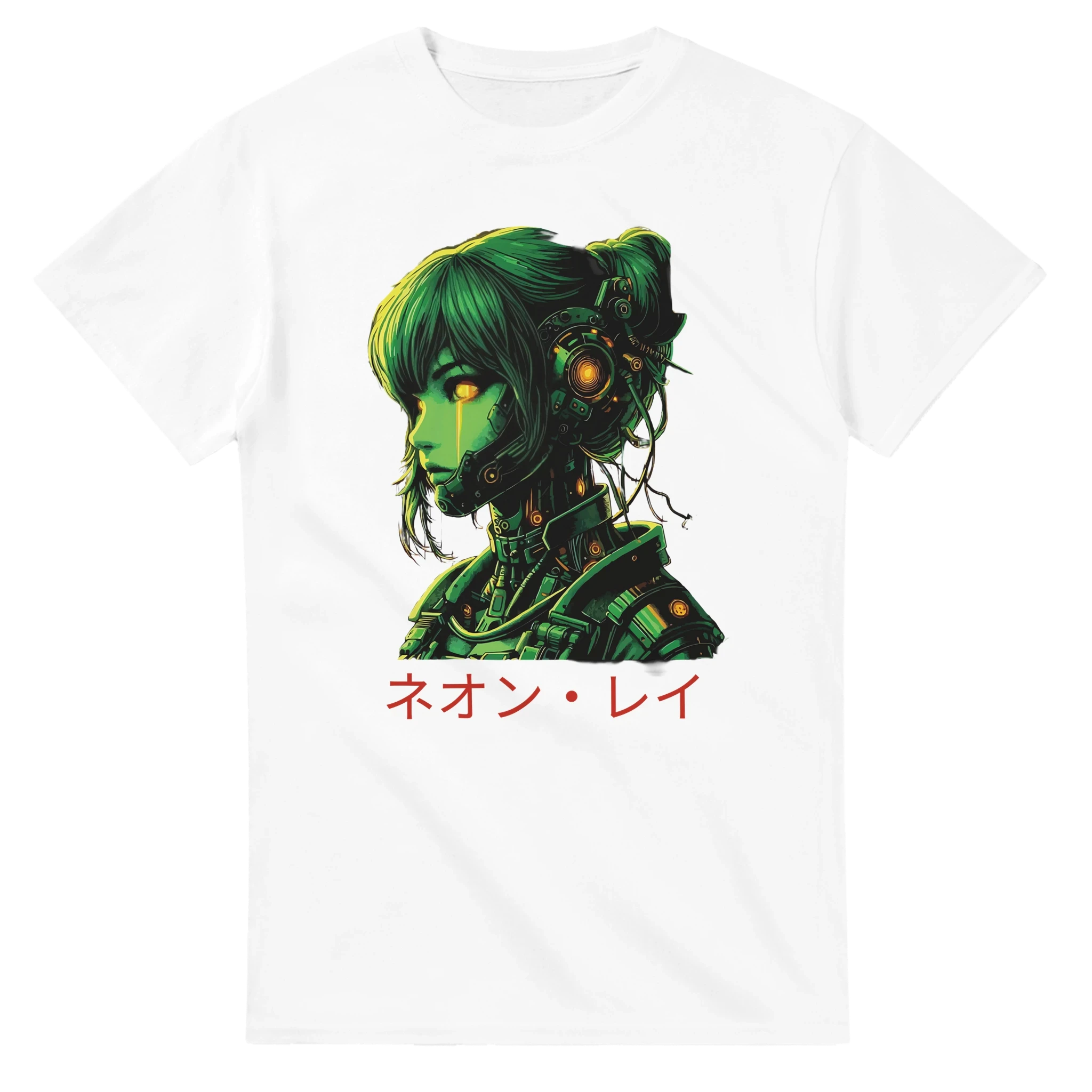 Neon Rae Cyborg Warrior T-Shirt: Sci-Fi Cyberpunk Apparel